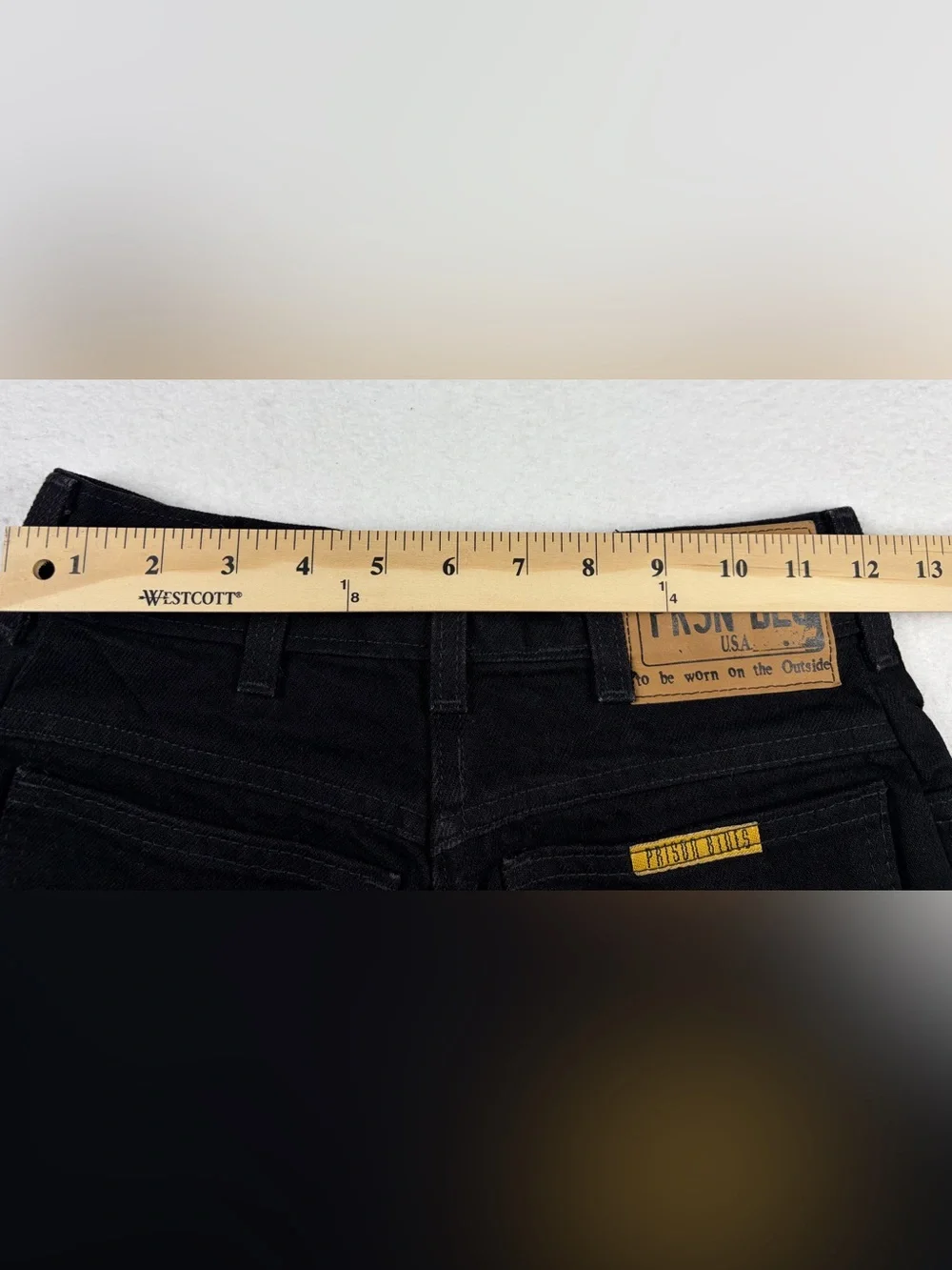 Prison Blues Women's Size‎ 7 Black Rigid Denim Work Jeans High Rise USA Made